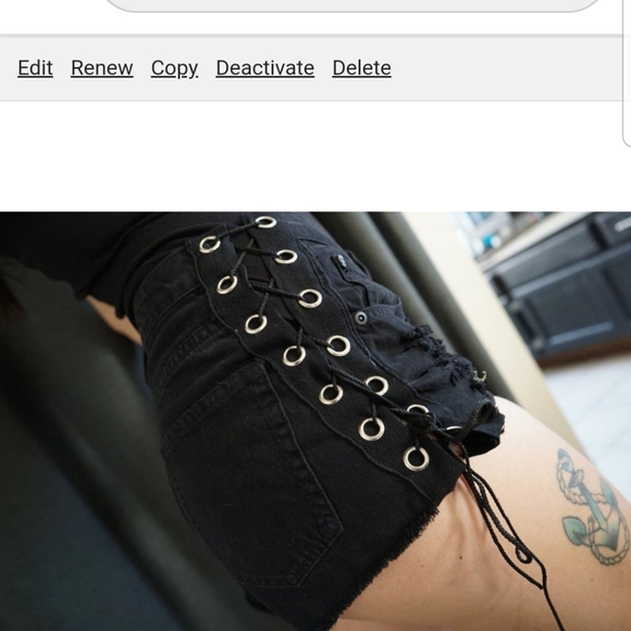 COPY - Lace up rock skull shorts - Picture 2 of 3